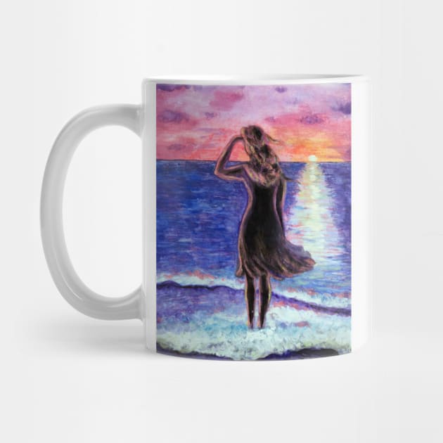 Girl by the sea.  Expectation. by GalinART